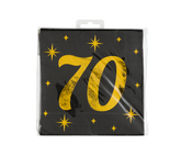 70 Jaar Servetten Zwart Goud 19cm 16st